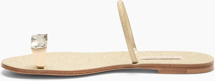 Casadei Soraya Solar Eclipse Flat Sandals - Woman Flats And Loafers Goldust 42 - Image 3