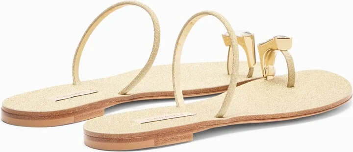 Casadei Soraya Solar Eclipse Flat Sandals - Woman Flats And Loafers Goldust 42 - Image 4
