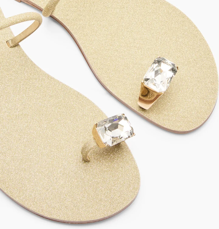 Casadei Soraya Solar Eclipse Flat Sandals - Woman Flats And Loafers Goldust 42 - Image 5