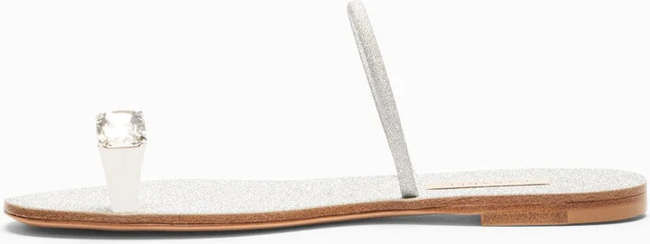 Casadei Soraya Solar Eclipse Flat Sandals - Woman Flats And Loafers Silver 36 - Image 3