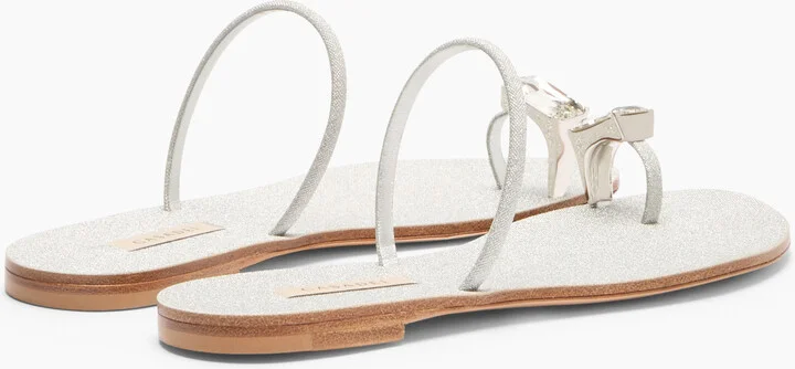 Casadei Soraya Solar Eclipse Flat Sandals - Woman Flats And Loafers Silver 36 - Image 4