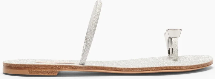 Casadei Soraya Solar Eclipse Flat Sandals - Woman Flats And Loafers Silver 36