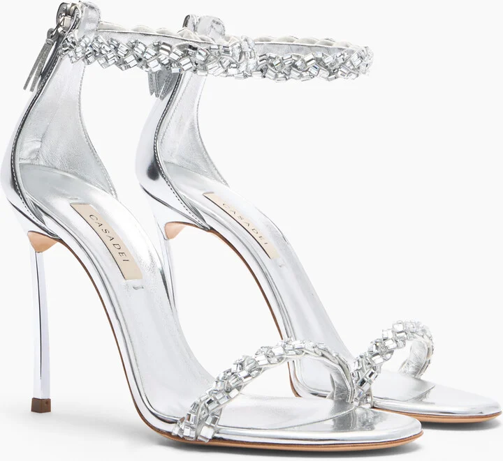Casadei Starsway Blade Sandals - Woman Sandals Crystal And Silver 40 - Image 2