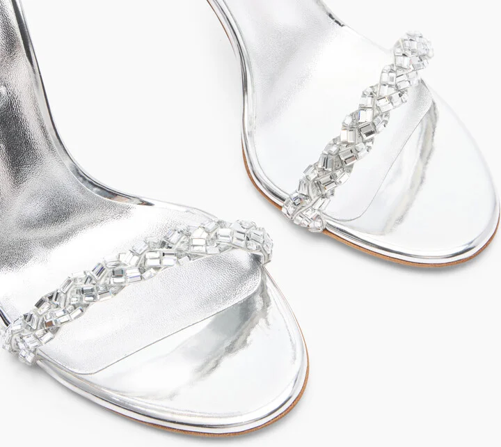 Casadei Starsway Blade Sandals - Woman Sandals Crystal And Silver 40 - Image 5