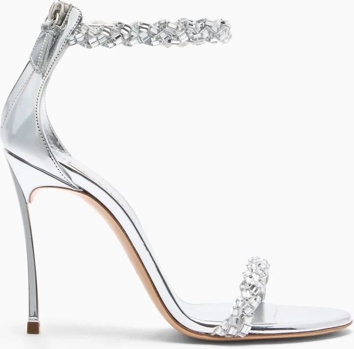 Casadei Starsway Blade Sandals - Woman Sandals Crystal And Silver 40