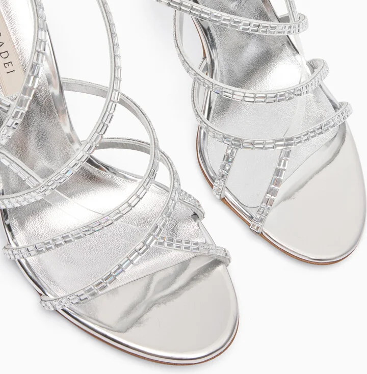 Casadei Starsway Cage Julia Sandals - Woman Sandals Silver 40.5 - Image 5