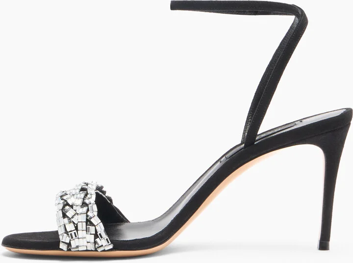 Casadei Starsway Julia Sandals - Woman Sandals Black And Crystal 35.5 - Image 3
