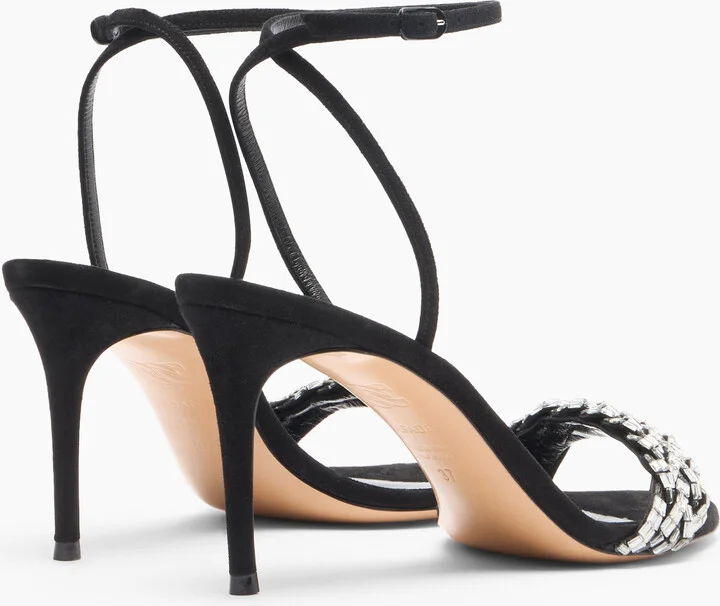Casadei Starsway Julia Sandals - Woman Sandals Black And Crystal 35.5 - Image 4