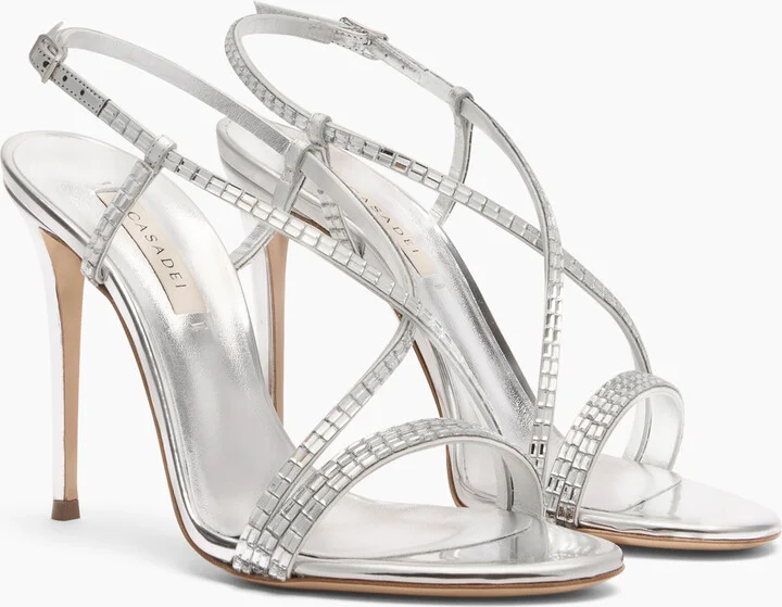 Casadei Starsway Julia Sandals - Woman Sandals Silver 40.5 - Image 2