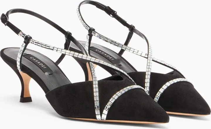 Casadei Starsway Julia Slingbacks - Woman Pumps And Slingback Black And Crystal 35 - Image 2