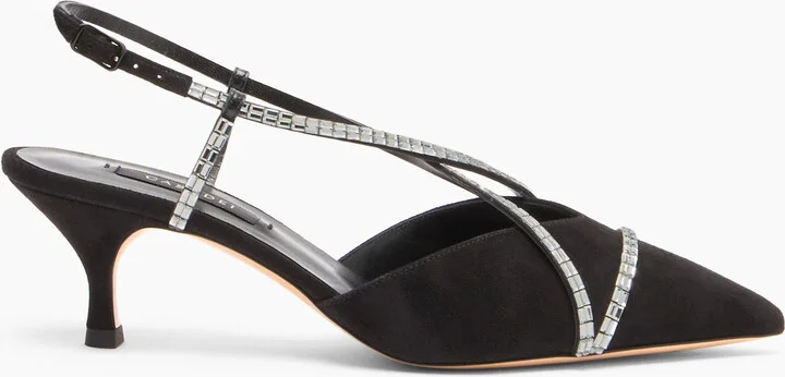 Casadei Starsway Julia Slingbacks - Woman Pumps And Slingback Black And Crystal 35