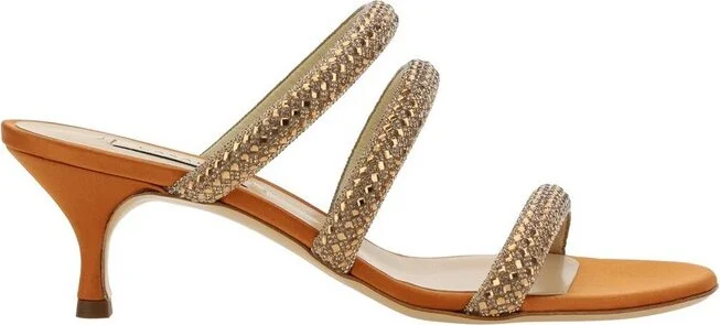 Casadei Stratosphere Embellished Mid Heel Sandals