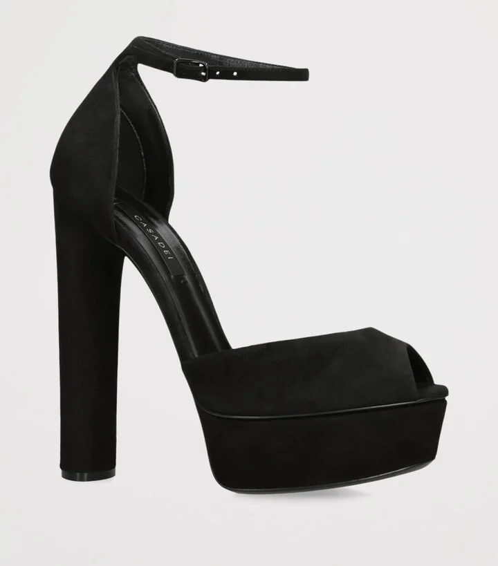 Casadei Suede Flora Platform Heels 140 - Image 3