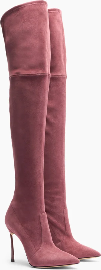 Casadei Suede Over The Knee - Woman Over The Knee Boots Renaissance 40 - Image 2