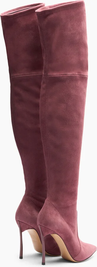 Casadei Suede Over The Knee - Woman Over The Knee Boots Renaissance 40 - Image 4