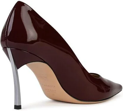 Casadei 'Superblade' Burgundy Shiny Leather Pumps - Image 3