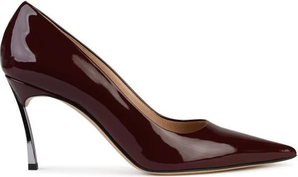 Casadei 'Superblade' Burgundy Shiny Leather Pumps