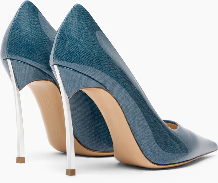 Casadei Superblade Denim Lac Pumps - Woman Pumps And Slingback Denim 37.5 - Image 4