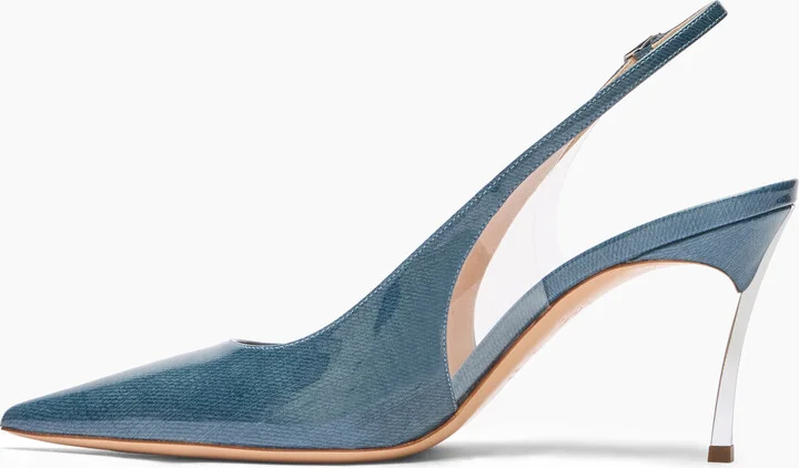 Casadei Superblade Denim Lac Slingbacks - Woman Pumps And Slingback Denim 39 - Image 3