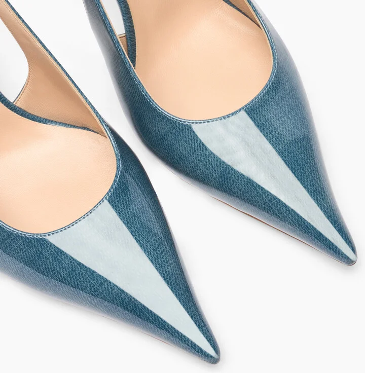 Casadei Superblade Denim Lac Slingbacks - Woman Pumps And Slingback Denim 39 - Image 5