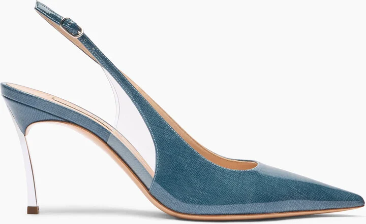 Casadei Superblade Denim Lac Slingbacks - Woman Pumps And Slingback Denim 39