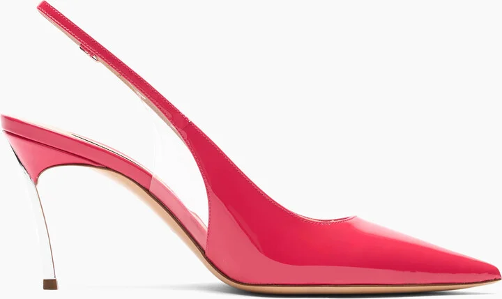 Casadei Superblade Patent Leather Slingbacks - Woman Pumps And Slingback Coral 37.5 - Image 2