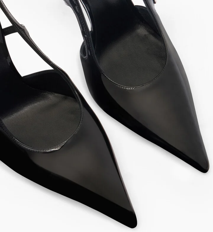 Casadei Superblade Straps Patent Leather Slingbacks - Woman Pumps And Slingback Black 36.5 - Image 5