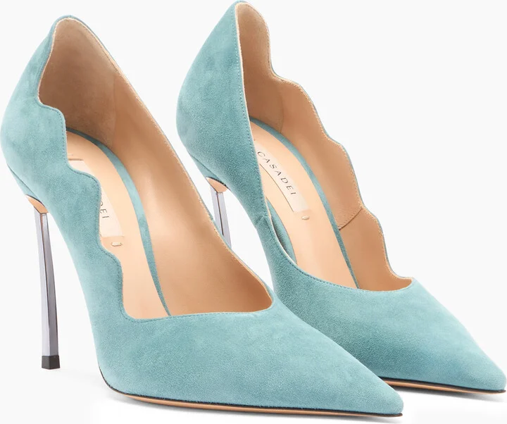 Casadei Superblade Suede Pumps - Woman Pumps And Slingback Blue Troll 40 - Image 2