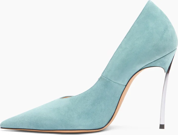 Casadei Superblade Suede Pumps - Woman Pumps And Slingback Blue Troll 40 - Image 3