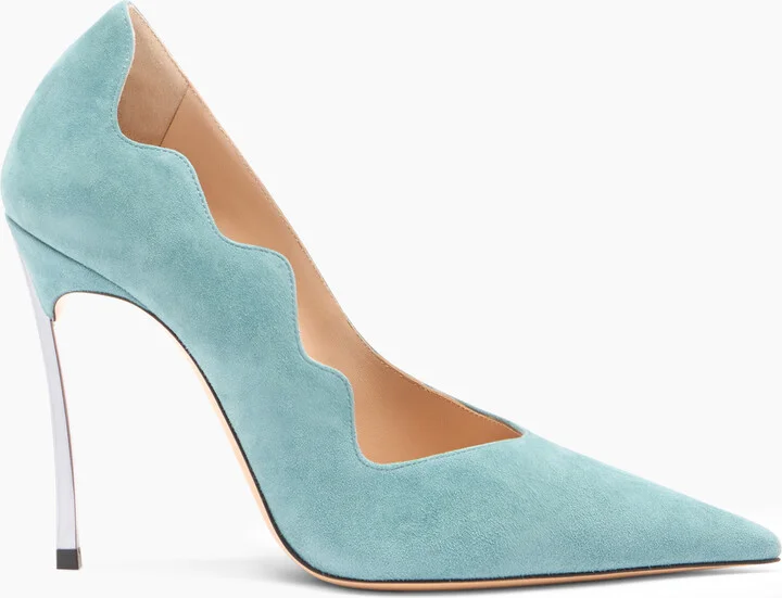 Casadei Superblade Suede Pumps - Woman Pumps And Slingback Blue Troll 40