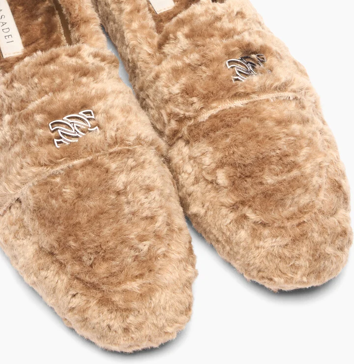 Casadei Valsenales Faux Fur Loafers - Woman Flats And Loafers Caramello 35.5 - Image 5