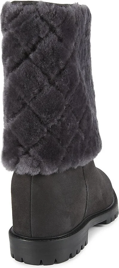 Casandra Shearling Trim Suede Boots - Image 3