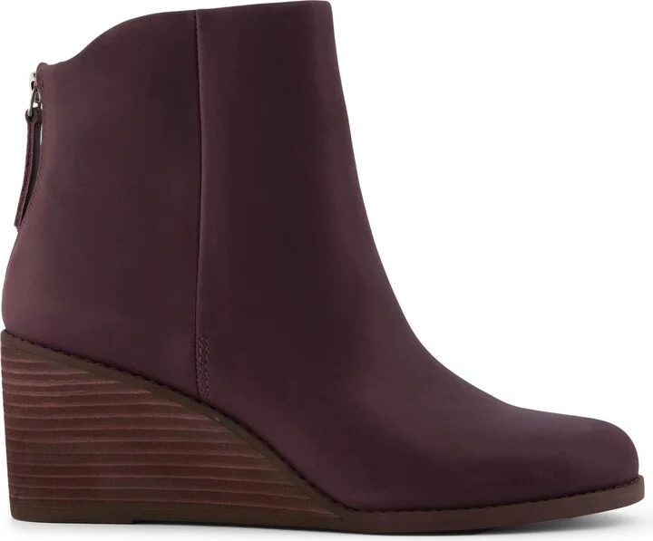 Casey Blackberry Leather Wedge Boot