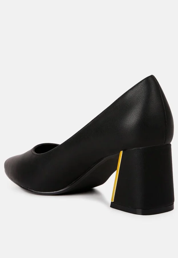 Casey Metallic Detail Block Heel Pumps - Image 2