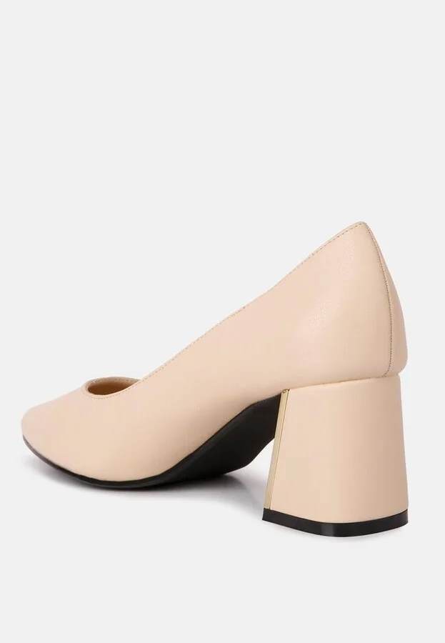 Casey Metallic Detail Block Heel Pumps - Image 4