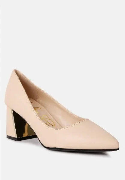 Casey Metallic Detail Block Heel Pumps Women - Image 2