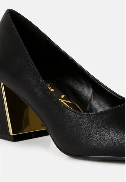 Casey Metallic Detail Block Heel Pumps Women - Image 4