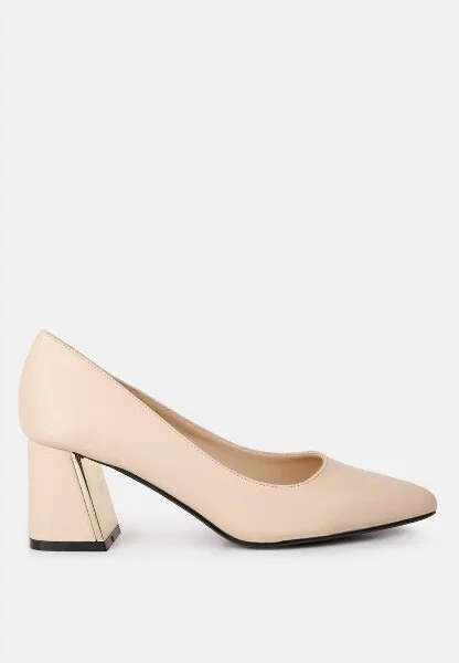 Casey Metallic Detail Block Heel Pumps Women