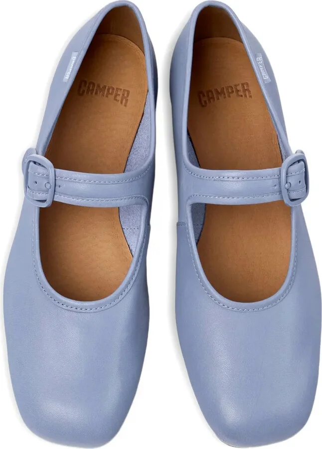 Casi Myra buckle-strap leather ballet flats - Image 3