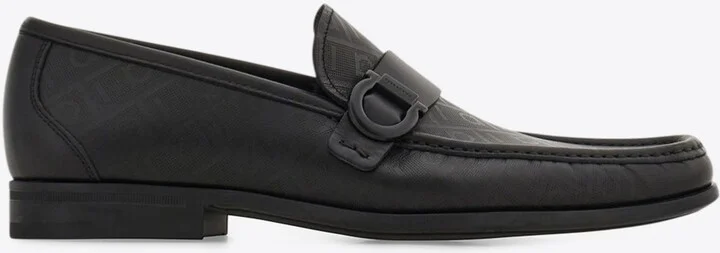 Caspian Monogram Leather Loafers