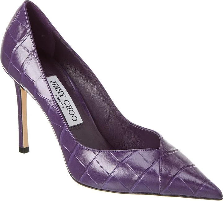 Cass 95 Croc-Embossed Leather Pump