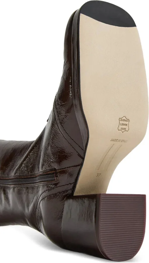 Cass patent-leather square-toe boots - Image 4