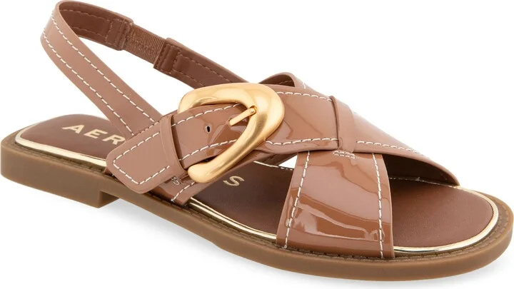 Tan Patent Faux Leather