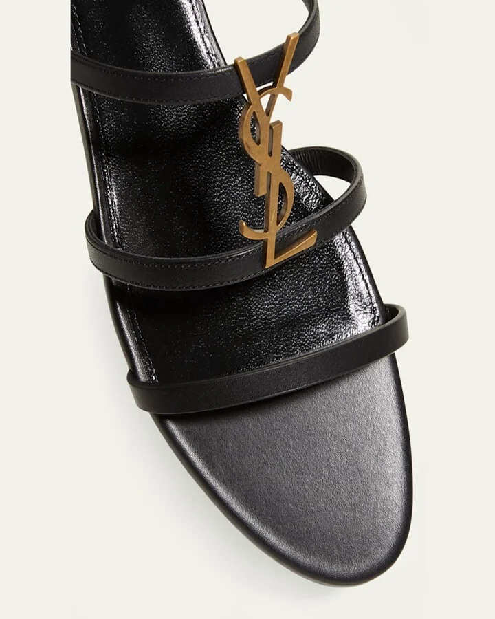 Cassandra Calfskin YSL Slingback Sandals - Image 5