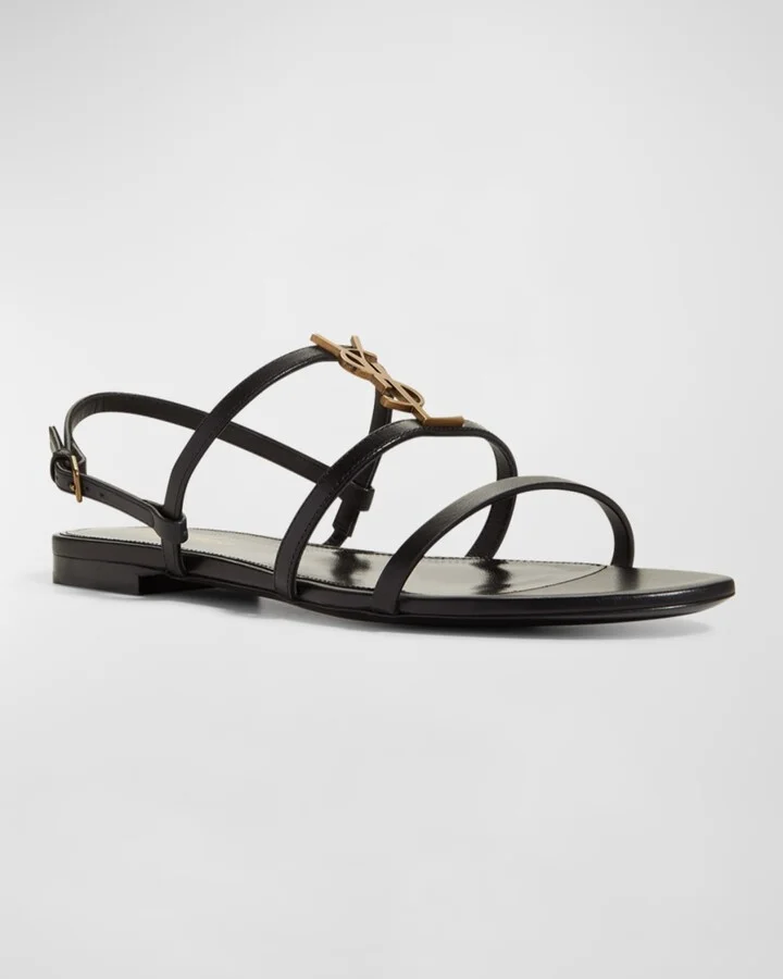 Cassandra Calfskin YSL Slingback Sandals - Image 3