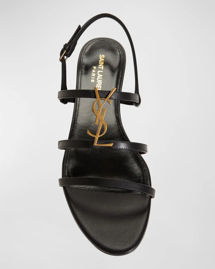 Cassandra Calfskin YSL Slingback Sandals - Image 5