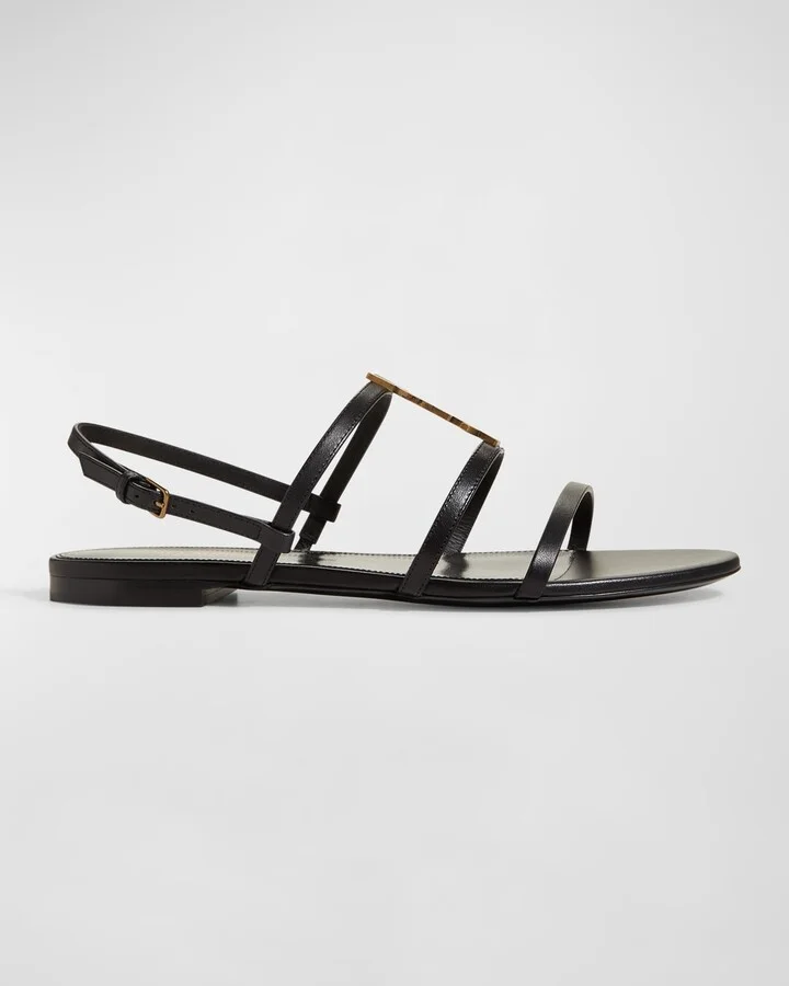 Cassandra Calfskin YSL Slingback Sandals