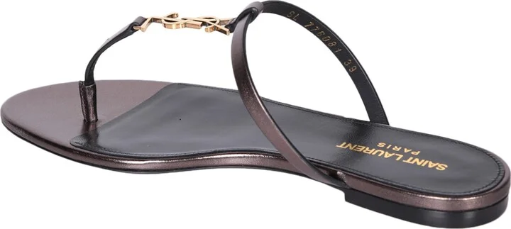 Cassandra Lamã©/black Thong Sandals - Image 3