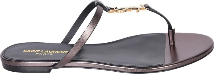 Cassandra Lamã©/black Thong Sandals