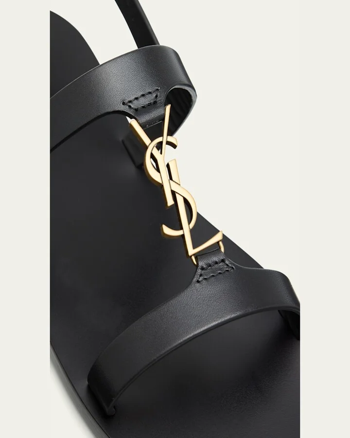 Cassandra Leather YSL Slingback Sandals - Image 3
